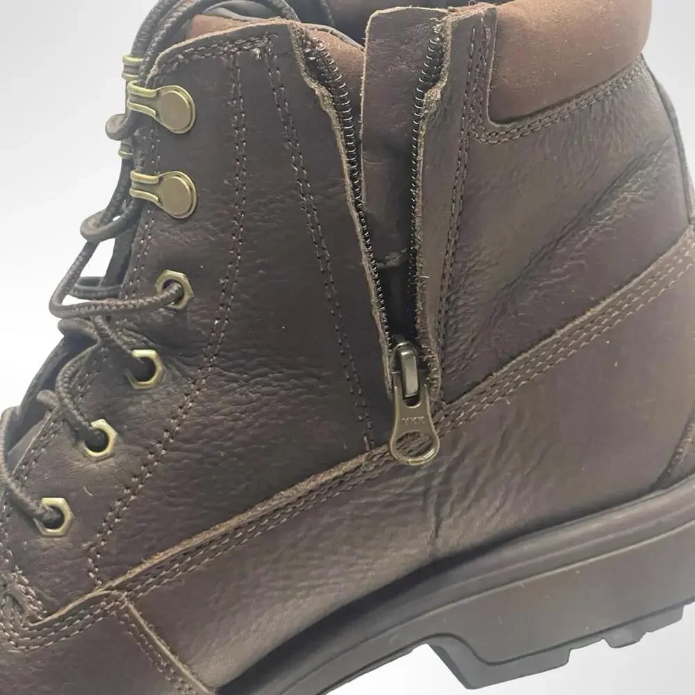 UGG Men's Dark Brown Leather Boots NWOT size 11 - Picture 2 of 7